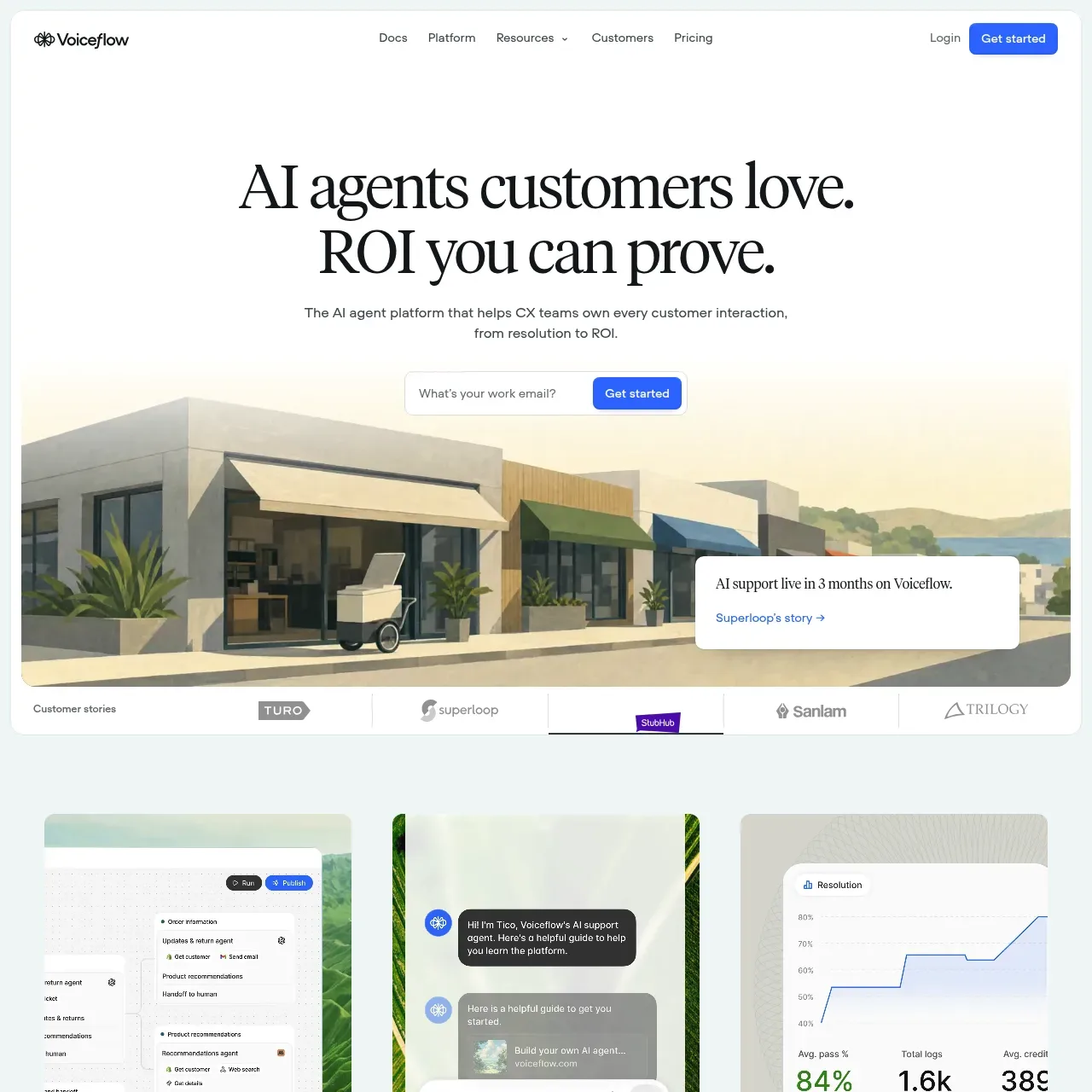 Voiceflow website screenshot
